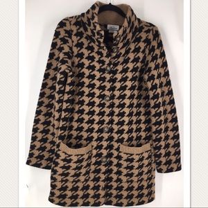 Madewell Black and Tan Houndstooth Sweater